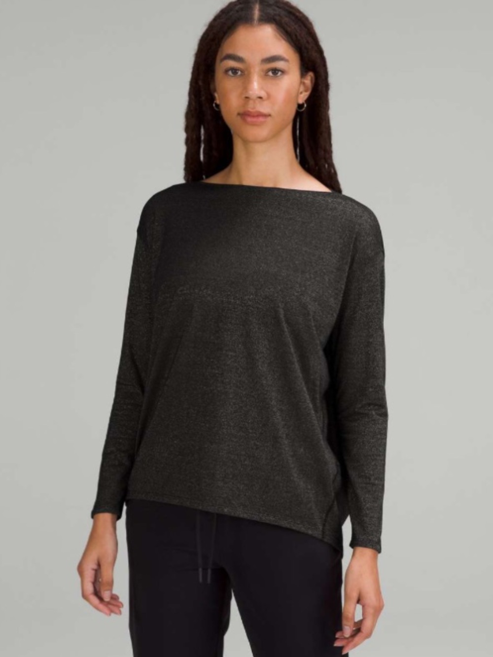 LULULEMON Black & Gold Back In Action Sparkle Tshirt size 8